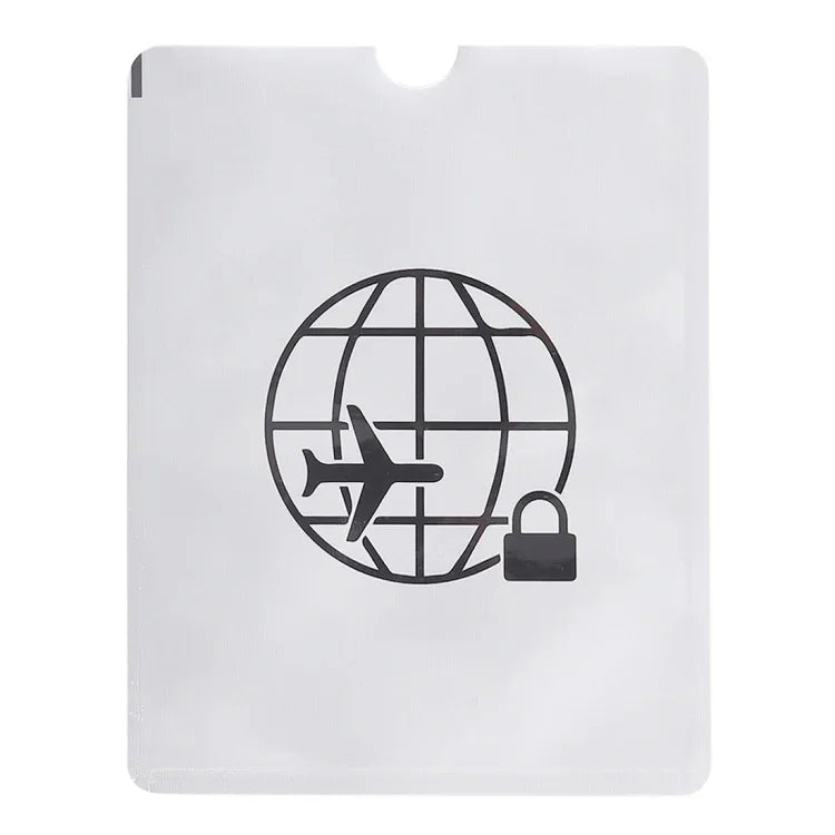 100 cái Bao chống trộm RFID bằng giấy bạc nhôm bảo vệ hộ chiếu sổ tiết kiệm, Kích thước: 13.5*10.5cm, Họa tiết máy bay 100 cái