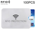 100 cái Bao chống trộm RFID bằng giấy bạc nhôm bảo vệ thẻ, Kích thước: 9.1*6.3cm, Bảo vệ RFID 100 cái