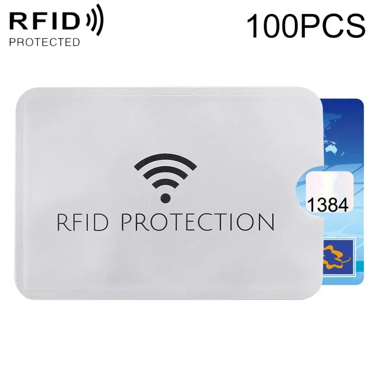 100 cái Bao chống trộm RFID bằng giấy bạc nhôm bảo vệ thẻ, Kích thước: 9.1*6.3cm, Bảo vệ RFID 100 cái