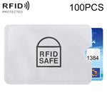 100 cái bao chống trộm RFID bằng giấy bạc nhôm bảo vệ thẻ, kích thước: 9.1*6.3cm, RFID SAFE 100 cái