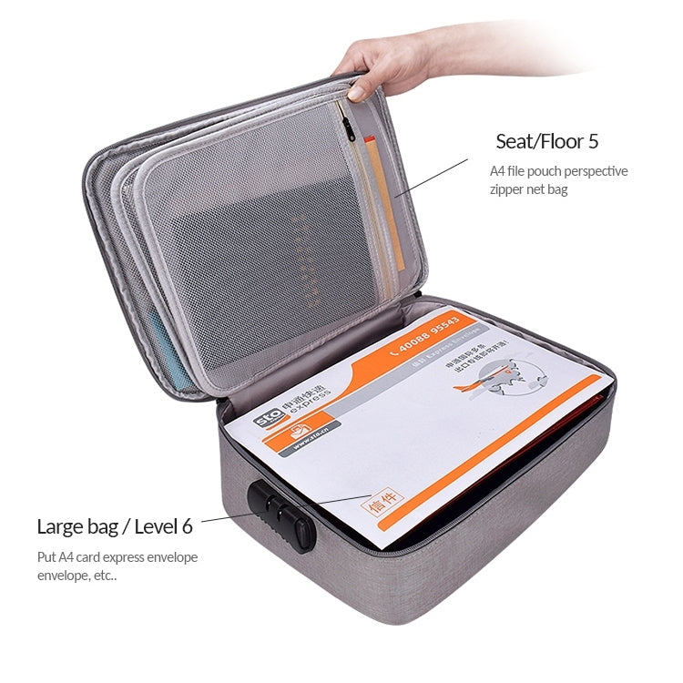 Túi đựng tài liệu nhiều lớp polyester chống nước ZJ02, túi đựng laptop cho mọi kích thước, có khóa mật khẩu