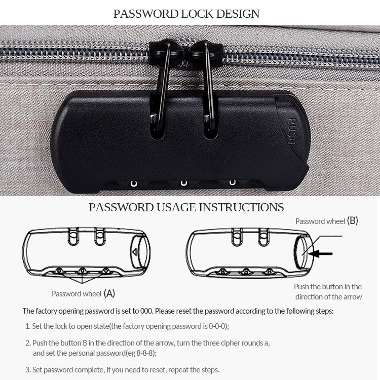 Túi đựng tài liệu nhiều lớp polyester chống nước ZJ02, túi đựng laptop cho mọi kích thước, có khóa mật khẩu
