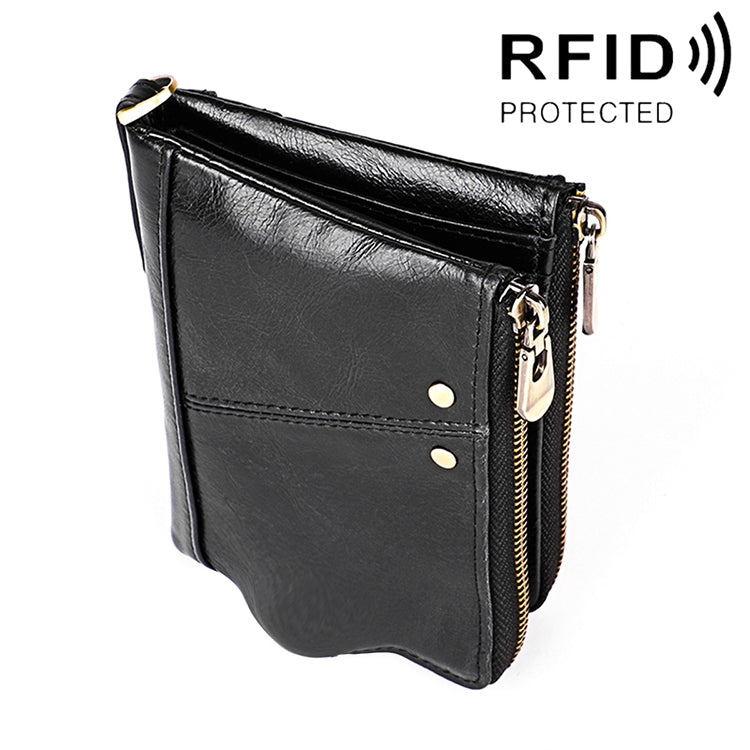 Ví bóp da bò họa tiết da ngựa điên dài 3533 chống từ RFID gập cho nam, có ngăn đựng thẻ, 3533 màu nâu vàng, 3533 màu đen, 3533 màu cà phê, 3533 màu xanh dương, 3533 màu đỏ
