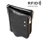 Ví bóp da bò họa tiết da ngựa điên dài 3533 chống từ RFID gập cho nam, có ngăn đựng thẻ, 3533 màu nâu vàng, 3533 màu đen, 3533 màu cà phê, 3533 màu xanh dương, 3533 màu đỏ