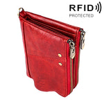 Ví bóp da bò họa tiết da ngựa điên dài 3533 chống từ RFID gập cho nam, có ngăn đựng thẻ, 3533 màu nâu vàng, 3533 màu đen, 3533 màu cà phê, 3533 màu xanh dương, 3533 màu đỏ