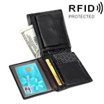 Ví cầm tay chống từ RFID da bò họa tiết Crazy Horse ngang 8020, có ngăn thẻ, màu 8020 Đen, 8020 Cà phê, 8020 Nâu vàng