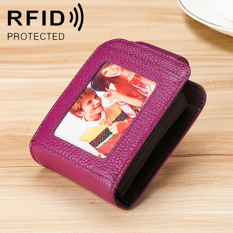 KB189 Ví da bò hình tổ chức nhiều ngăn đựng thẻ chống từ RFID cho nữ, có cửa sổ trong suốt, KB189 màu tím, KB189 đỏ hồng, KB189 xanh sapphire, KB189 đen
