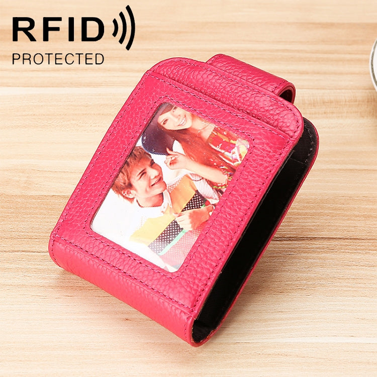 KB189 Ví da bò hình tổ chức nhiều ngăn đựng thẻ chống từ RFID cho nữ, có cửa sổ trong suốt, KB189 màu tím, KB189 đỏ hồng, KB189 xanh sapphire, KB189 đen