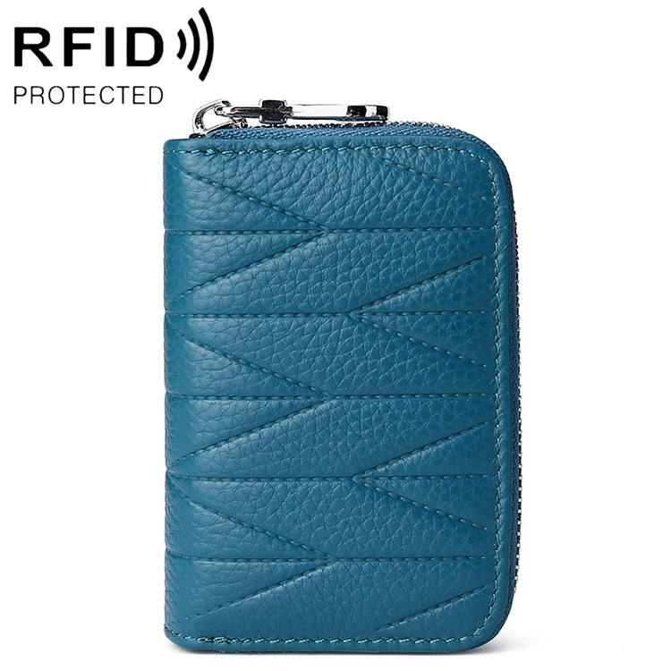 KB191 Ví da bò khóa kéo hình tổ chức nhiều ngăn thẻ chống từ RFID ví cầm tay cho nữ, các màu: tím nhạt, đỏ rượu, nâu, xanh nước, đen, xanh đậm, hồng