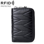 KB191 Ví da bò khóa kéo hình tổ chức nhiều ngăn thẻ chống từ RFID ví cầm tay cho nữ, các màu: tím nhạt, đỏ rượu, nâu, xanh nước, đen, xanh đậm, hồng