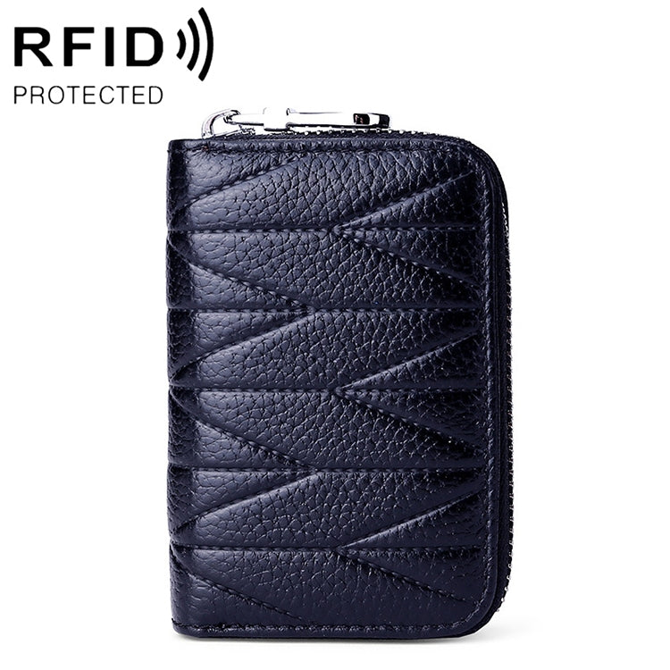 KB191 Ví da bò khóa kéo hình tổ chức nhiều ngăn thẻ chống từ RFID ví cầm tay cho nữ, các màu: tím nhạt, đỏ rượu, nâu, xanh nước, đen, xanh đậm, hồng