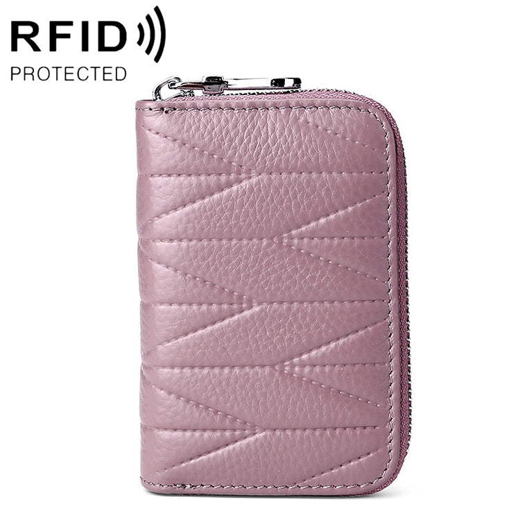 KB191 Ví da bò khóa kéo hình tổ chức nhiều ngăn thẻ chống từ RFID ví cầm tay cho nữ, các màu: tím nhạt, đỏ rượu, nâu, xanh nước, đen, xanh đậm, hồng