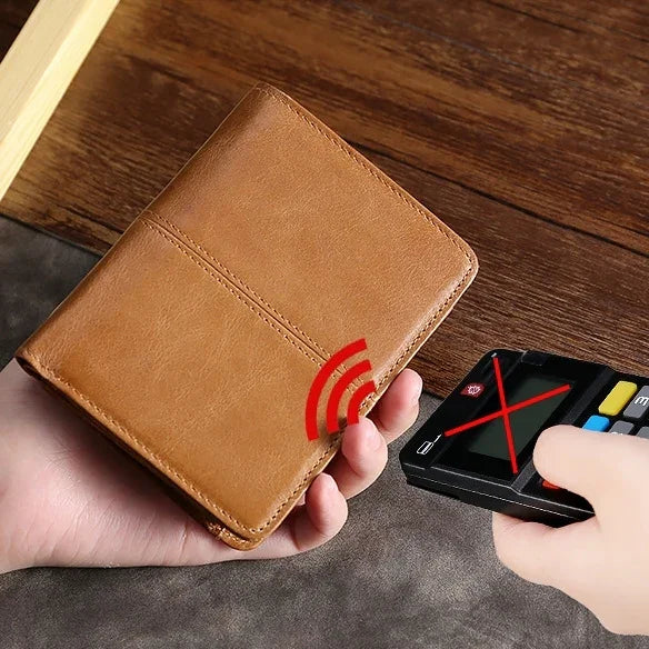 TP-195 Ví da chống thấm đa năng, ví da chống từ RFID