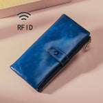 Ví da dầu TP-189 đa chức năng khóa kéo chống RFID
