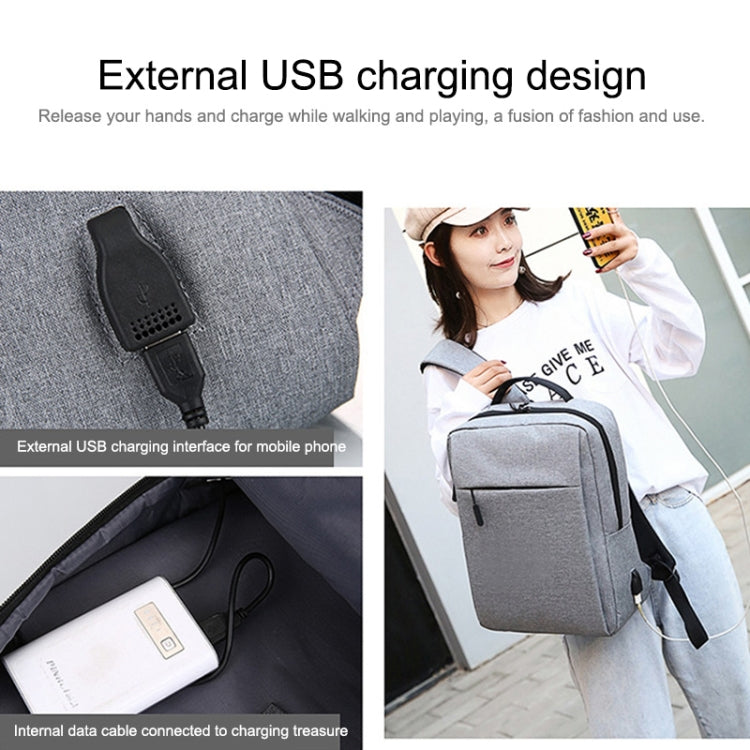 Ba lô công sở vải Oxford chống thấm dung tích lớn POFOKO với thiết kế sạc USB ngoài cho laptop 15.6 inch