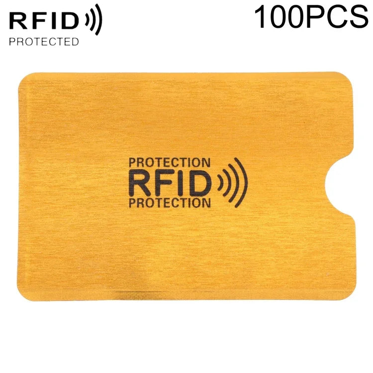 100 cái bao bọc thẻ chống trộm RFID bằng giấy bạc nhôm, kích thước: 9.1*6.3cm, RFID 100 cái (vàng), RFID 100 cái (bạc)