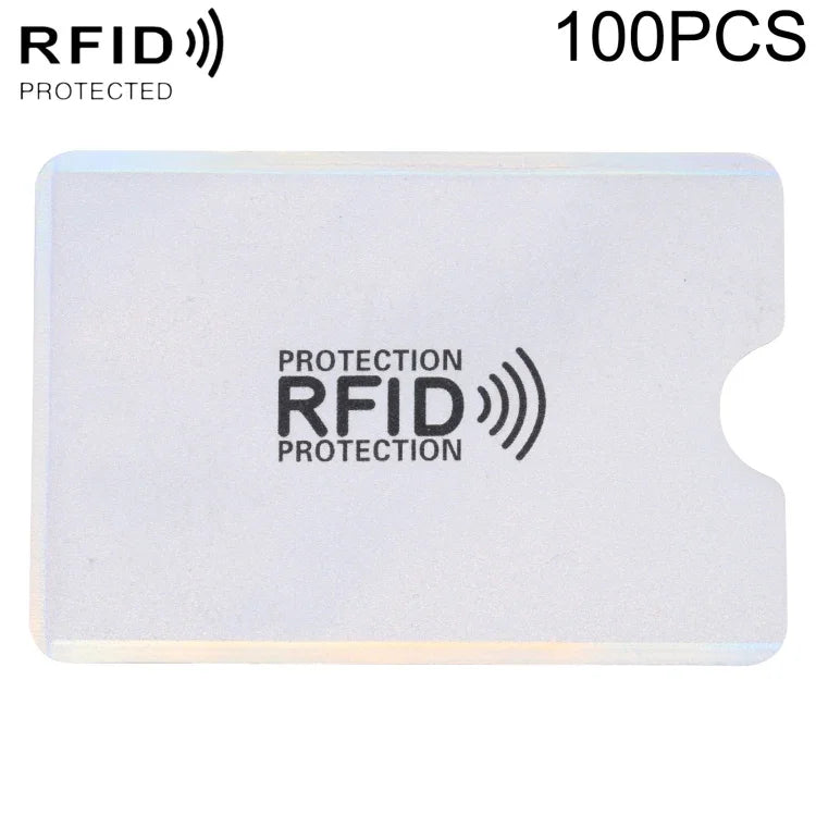 100 cái bao bọc thẻ chống trộm RFID bằng giấy bạc nhôm, kích thước: 9.1*6.3cm, RFID 100 cái (vàng), RFID 100 cái (bạc)