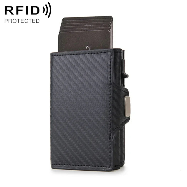 CH0727-1 Bao đựng thẻ đa năng khóa kéo sợi carbon RFID
