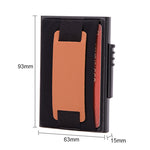 X-32C Ví túi đàn hồi nam hợp kim nhôm chống từ tính RFID chống trộm kiểu bật thẻ tự động nút xoay A dây da PU, X-32C nút xoay A màu đen, X-32C nút xoay A màu bạc
