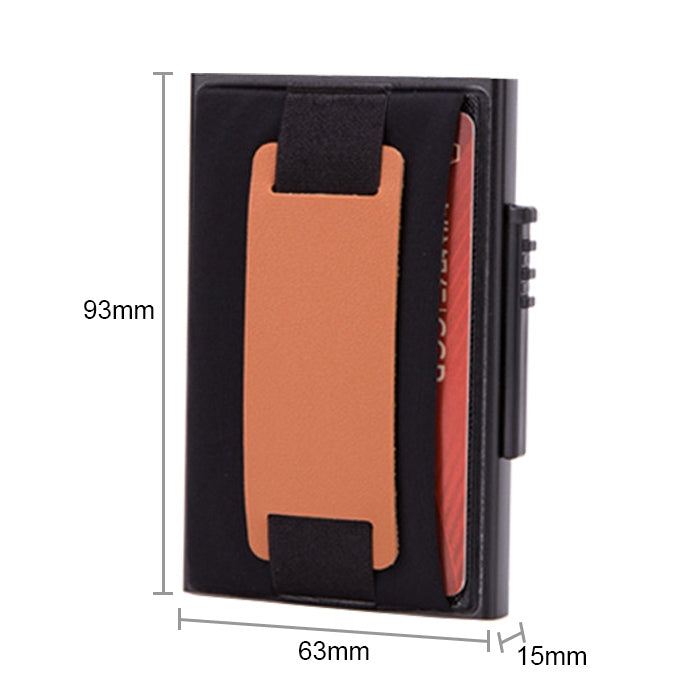 X-32C Ví túi đàn hồi nam hợp kim nhôm chống từ tính RFID chống trộm kiểu bật thẻ tự động nút xoay A dây da PU, X-32C nút xoay A màu đen, X-32C nút xoay A màu bạc