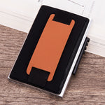 X-32C Ví túi đàn hồi nam hợp kim nhôm chống từ tính RFID chống trộm kiểu bật thẻ tự động nút xoay A dây da PU, X-32C nút xoay A màu đen, X-32C nút xoay A màu bạc