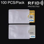 100 PCS Aluminum Foil Card Protective Cover Case RFID Blocking Safety Shield Identity Sleeves Cards Bag, Size: 9.1*6.3cm, CCB1077A, CCB1077B, CCB1077C
