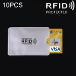 10 cái túi đựng thẻ ngân hàng chống RFID bằng giấy nhôm, kích thước 9.1*6.3cm, 10 cái RFID