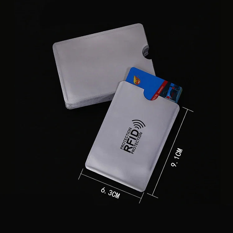 10 cái túi đựng thẻ ngân hàng chống RFID bằng giấy nhôm, kích thước 9.1*6.3cm, 10 cái RFID
