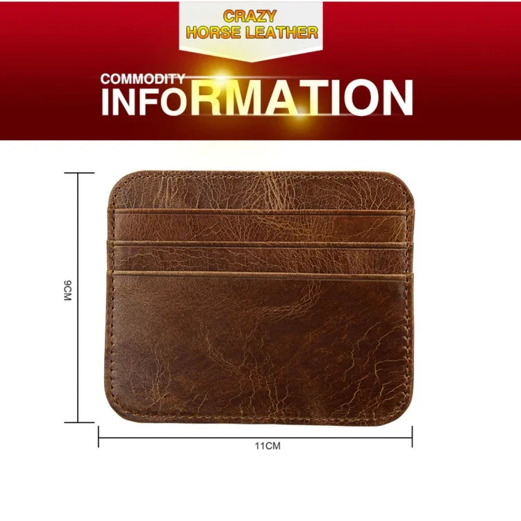 KB108 Bao đựng thẻ tín dụng xe buýt thời trang họa tiết Crazy Horse chống từ RFID, bàn chải chống trộm, KB108