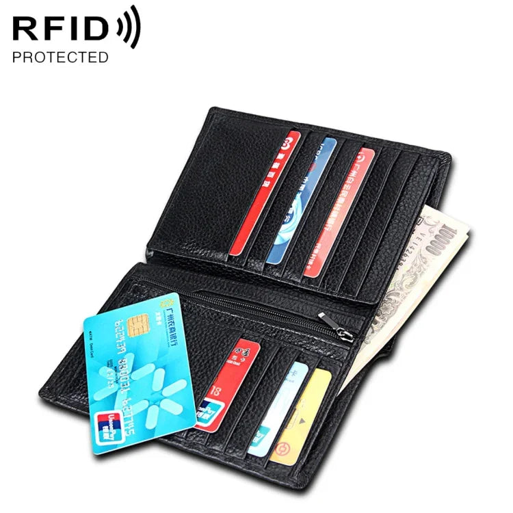 8219 Ví đa chức năng nam chống từ RFID, túi đựng thẻ, bao hộ chiếu, 8219
