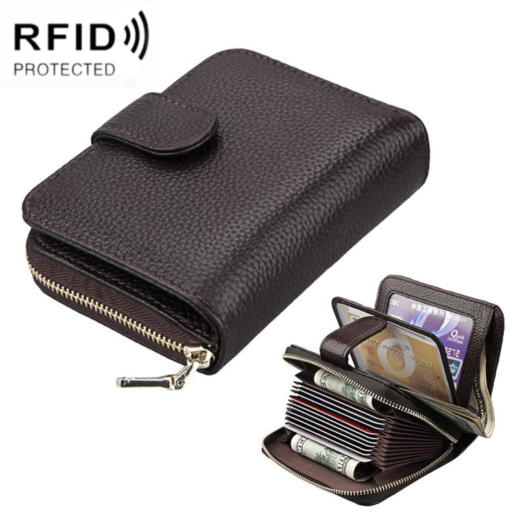 KB132 Ví nữ đa chức năng da bò nguyên hạt chống từ RFID / Túi đựng thẻ / Bao đựng giấy phép lái xe
