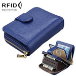 KB132 Ví nữ đa chức năng da bò nguyên hạt chống từ RFID / Túi đựng thẻ / Bao đựng giấy phép lái xe