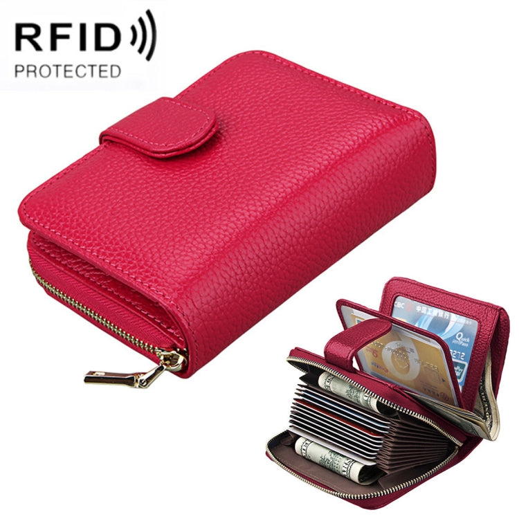 KB132 Ví nữ đa chức năng da bò nguyên hạt chống từ RFID / Túi đựng thẻ / Bao đựng giấy phép lái xe