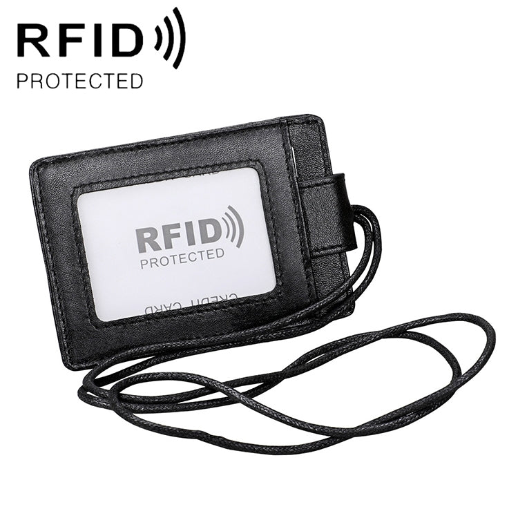 KB153 Ví đựng thẻ da chống từ RFID kèm dây đeo thẻ ID