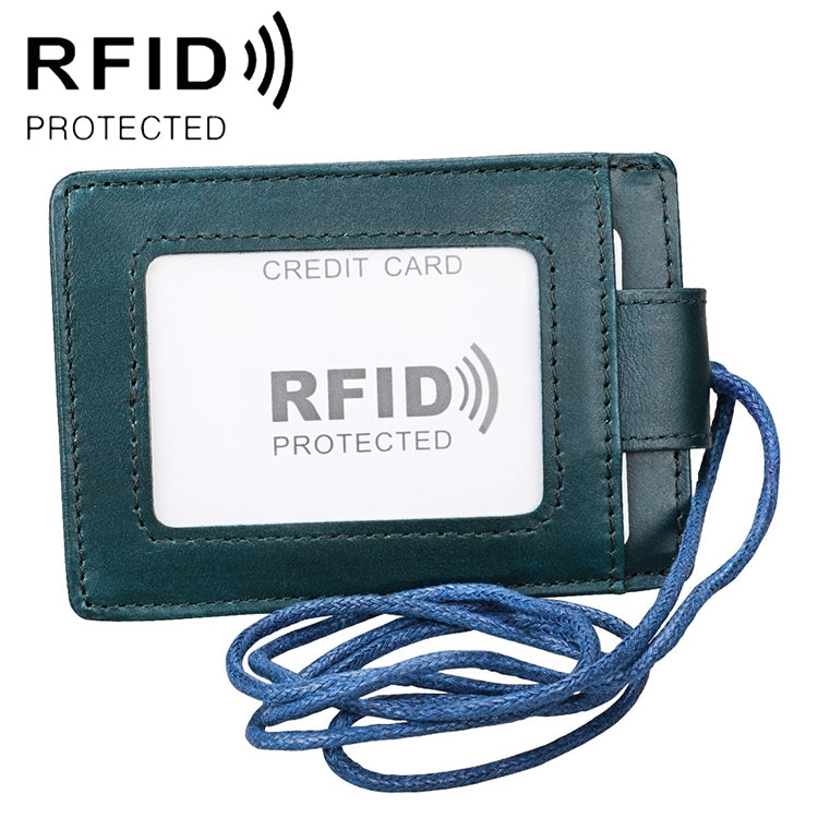 KB153 Ví đựng thẻ da chống từ RFID kèm dây đeo thẻ ID