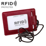 KB153 Ví đựng thẻ da chống từ RFID kèm dây đeo thẻ ID
