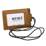 KB153 Ví đựng thẻ da chống từ RFID kèm dây đeo thẻ ID