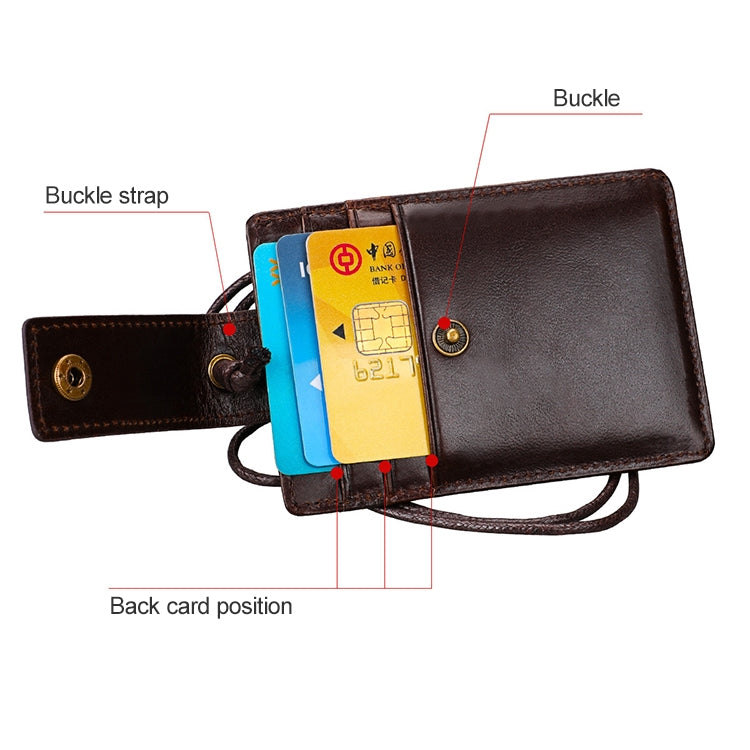 KB153 Ví đựng thẻ da chống từ RFID kèm dây đeo thẻ ID