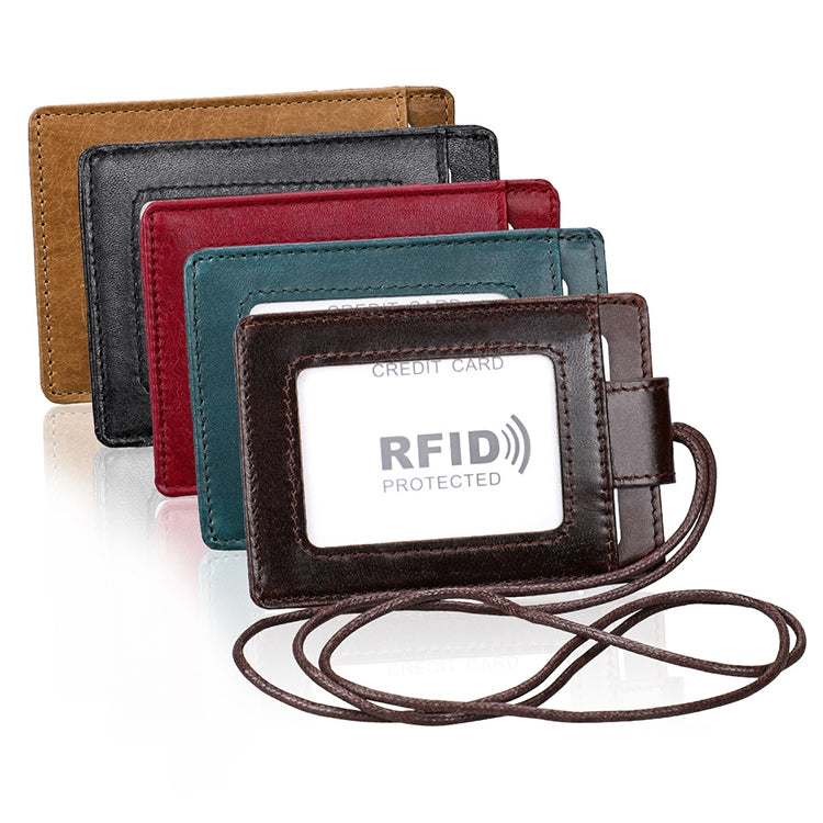 KB153 Ví đựng thẻ da chống từ RFID kèm dây đeo thẻ ID
