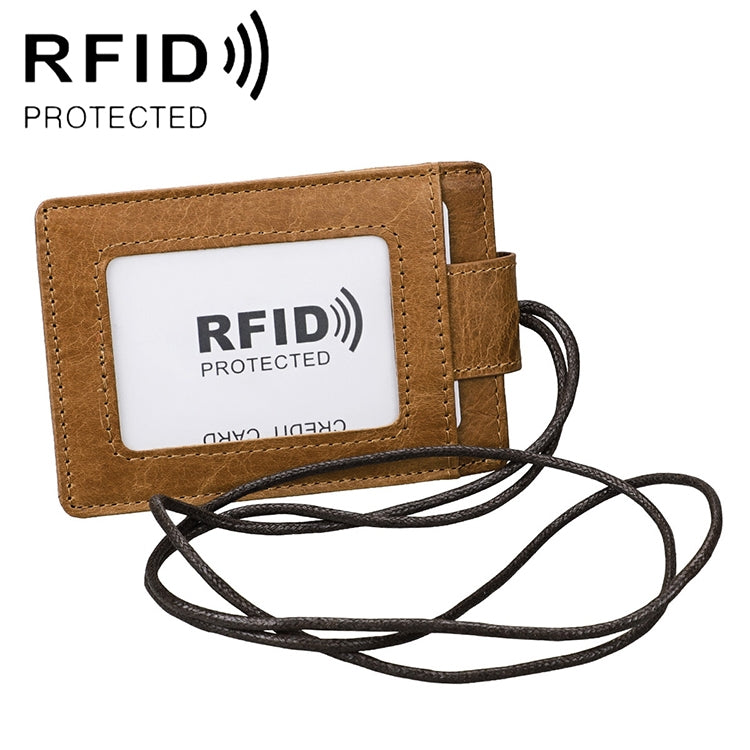 KB153 Ví đựng thẻ da chống từ RFID kèm dây đeo thẻ ID