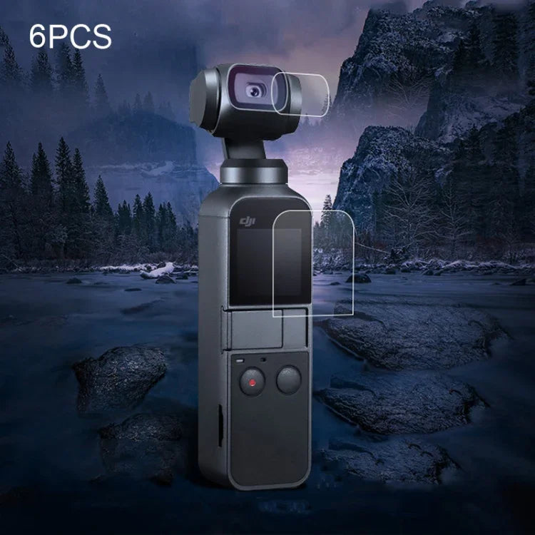 6 Cái Bảo Vệ Ống Kính + Miếng Dán Kính Cường Lực Màn Hình cho DJI OSMO Pocket Gimbal, 6 Cái Bảo Vệ Ống Kính