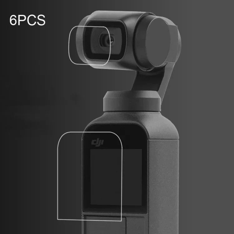 6 miếng bảo vệ ống kính HD + phim bảo vệ màn hình cho gimbal DJI OSMO Pocket, Bảo vệ ống kính HD