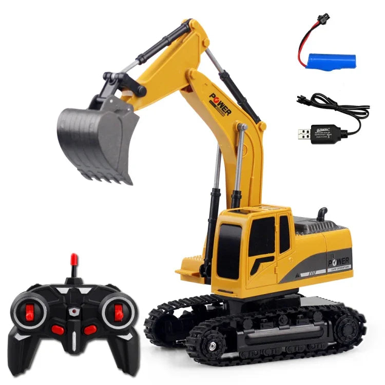 Xe điều khiển từ xa 6 kênh 2.4G 1/24RC máy xúc kim loại kỹ thuật 258-1, Kim loại
