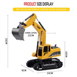 Xe điều khiển từ xa 6 kênh 2.4G 1/24RC máy xúc kim loại kỹ thuật 258-1, Kim loại