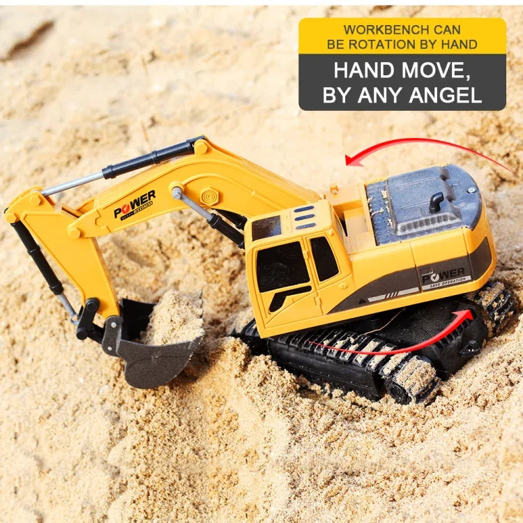 Xe điều khiển từ xa 6 kênh 2.4G 1/24RC máy xúc kim loại kỹ thuật 258-1, Kim loại