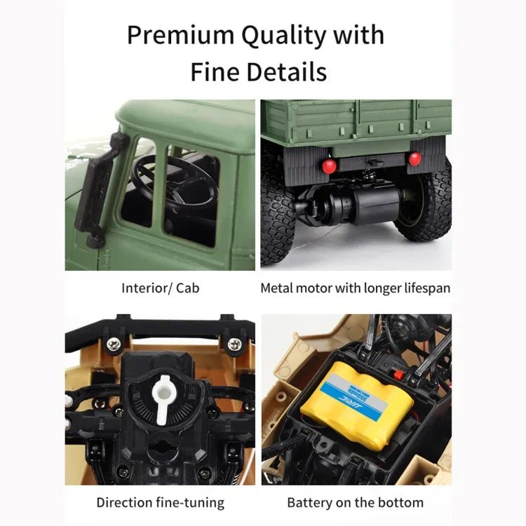 Xe đồ chơi điều khiển từ xa 1:18 2.4Ghz 4 kênh xe tải bọc thép sáu bánh Dongfeng 7, Dongfeng 7 (Xanh), Dongfeng 7 (Vàng)