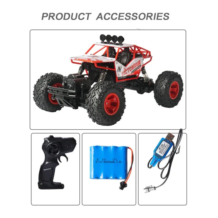 Xe đồ chơi điều khiển từ xa không dây 2.4GHz 1:16 trượt địa hình bốn bánh cho trẻ em, 6255 2.4GHz 1:16(Xanh), 6255 2.4GHz 1:16(Đỏ)
