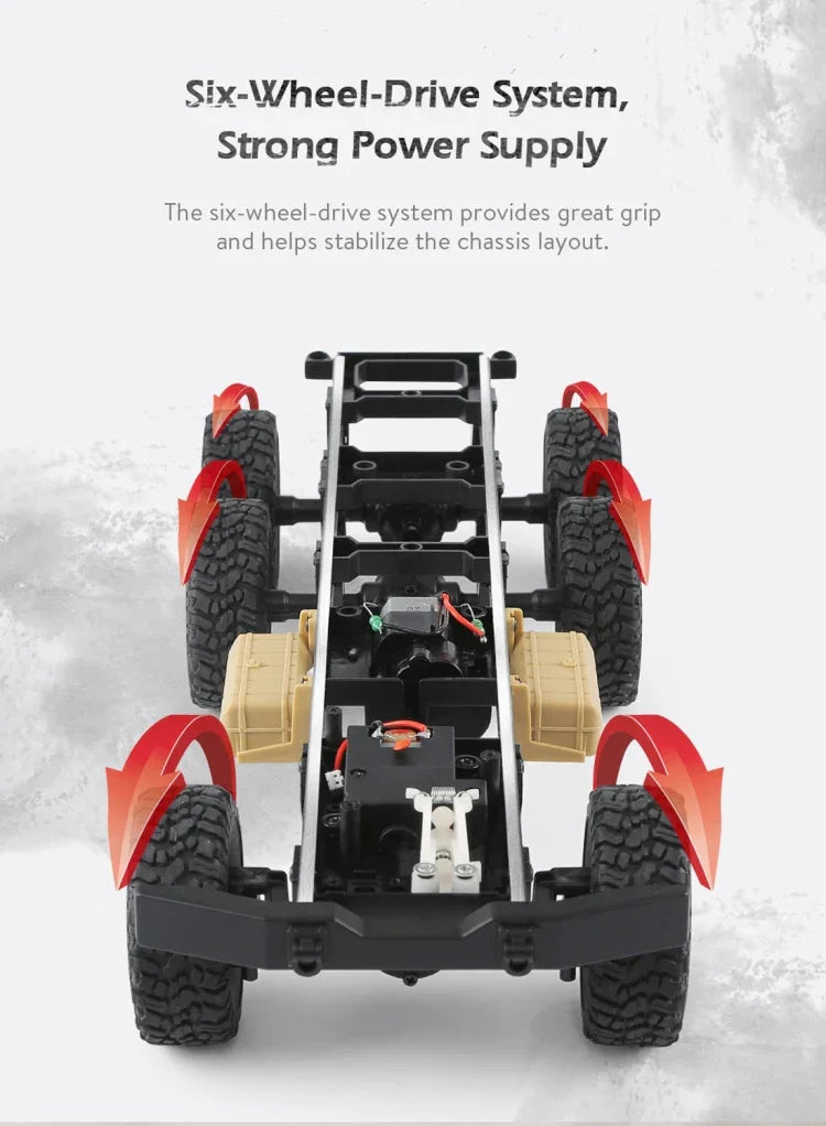 JJR/C Q60 Xe Tải Quân Sự Mini 1:16 2.4GHz RC 6WD Có Xích, Q60