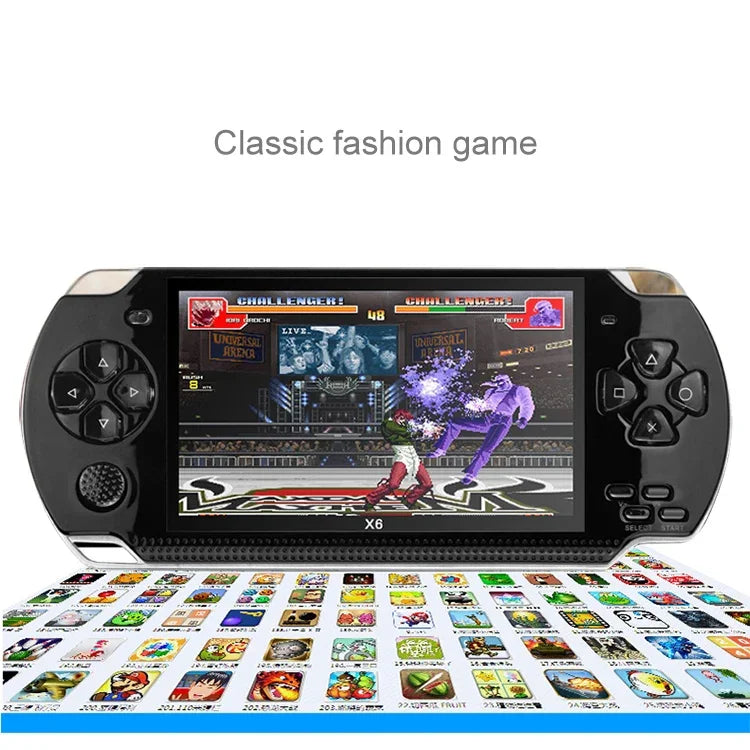X6 Máy Chơi Game Di Động Retro Màn Hình 4.3 inch với Camera 3MP, Tích Hợp 10000 Trò Chơi, Hỗ Trợ Sách Điện Tử / Ghi Âm / Nghe Nhạc / Xem Video, X6