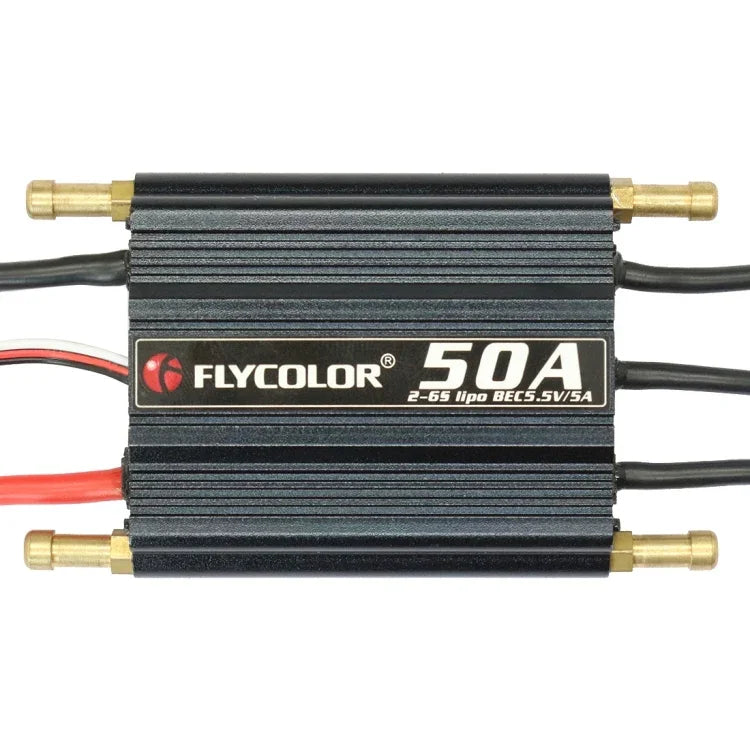 Bộ điều khiển tốc độ điện tử chống nước Flycolor Flymoster Series 50A 2-6S cho thuyền RC, 50A 2-6S